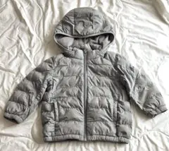 ユニクロUNIQLOグレーフード付きジャケットウルトラダウンコート 90サイズ