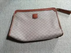 値下げ！セリーヌベージュ モノグラム クラッチバッグ　マカダム柄