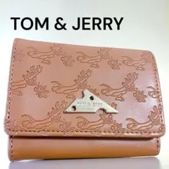TOM & JERRY 三つ折り財布 チーズ金具付き エンボス柄