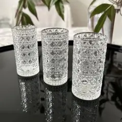 【新品未使用】亀甲柄　一輪挿し　ミニ　ガラス製　3個セット