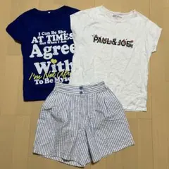 PAUL & JOE プリントTシャツとストライプパンツセット　150㎝