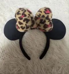 ディズニー　ミニーマウスカチューシャ　ヒョウ柄