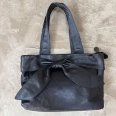 【未使用品】Sybilla シビラ レザー ハンドバッグ ブラック リボンのサムネイル