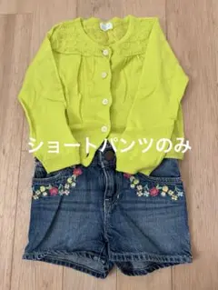 babyGap 1969 デニムショートパンツ 18-24ヶ月 花柄刺繍