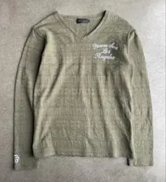 鯱*様 00s Y2K grunge archive 短丈VネックロンT