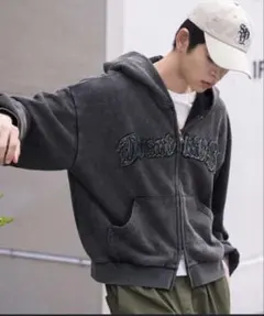 BEN DAVIS ダークグレー ジップアップパーカー
