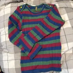 ブーフーウー　BACKALLEY カラフルストライプ 長袖カットソー 120