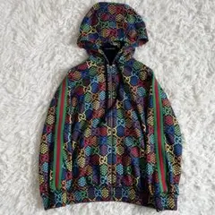 極美品✨グッチ フードジップパーカー サイケデリック XS→着用感L相当 極美品✨グッチ フードジップパーカー サイケデリック XS→着用感L相当
