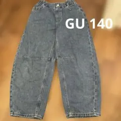 GU キッズ　バレルレック　ジーンズ　デニム　パンツ　長ズボン　140