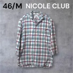 NICOLECLUB M マルチカラー チェックシャツ 長袖 薄手 カジュアルのサムネイル