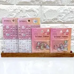 セリア キラキラアニマル おはじきシール タイルシール 4枚セット フレーク