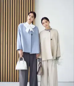 美品NATURAL BEAUTY BASIC カシミヤブレンドハーフコート S