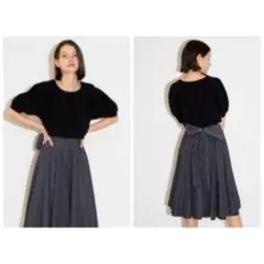 SNIDEL ハーフスリーブニット 黒