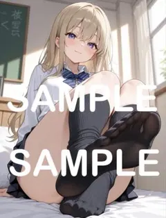 AIイラスト美少女 制服 A4ポスター 2枚セット