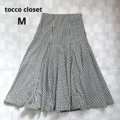 新品タグ付きtocco closet ギンガムチェック フレアスカート M 上品