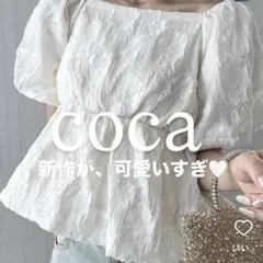 coca フラワージャガードバルーンブラウス アイボリー M