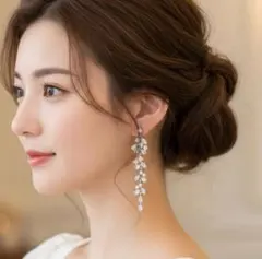 No.180 ゴールド シルバー ビジューピアス / イヤリング ブライダル