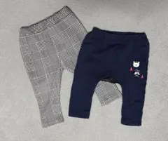 【中古】チャームアップ ズボン 10分丈 80サイズ 西松屋 2着セット 男の子