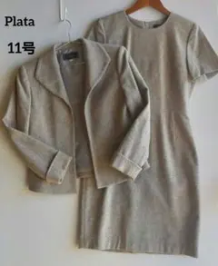 PLATA ウールツィードアンサンブルスーツ セットアップジャケット ワンピース