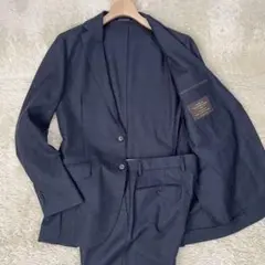 グリーンレーベルリラクシング カノニコ スーツ チェック ネイビー Lサイズ相当