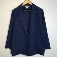 ヴィンテージ テーラード シャツ ジャケット ネイビー ライトジャケット古着