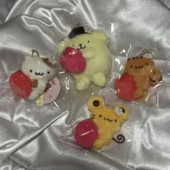 ポムポムプリン いちごフレンズシリーズ ボアマスコット むにゅぐるみセット