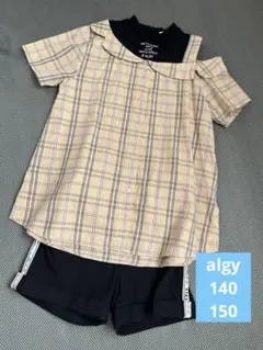 algy 140 150◆オフショルダー Tシャツ&ショートパンツ 肩あき 半袖