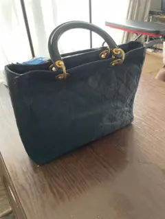 ディオール　レディディオール ハンドバッグ　黒　ナイロン　ゴールド