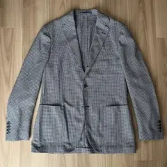 【極美品｜48】LARDINIラルディーニ 千鳥格子ブルー×ネイビージャケットのサムネイル