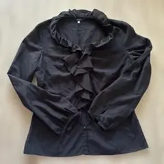 BOSCH ブラック フリル付きシャツ 38
