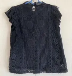 【美品】エムズエキサイト　レース ブラック　フリルスリーブトップス
