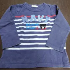DOUBLE.B ネイビー ストライプ Tシャツ 100