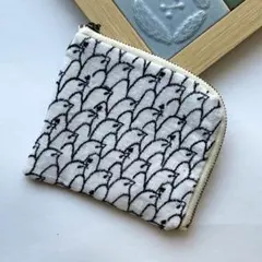 ミナペルホネン　lintu & タンバリン　ハンドメイドL字ポーチ