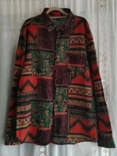 shein 長袖柄シャツ　ダンス衣装