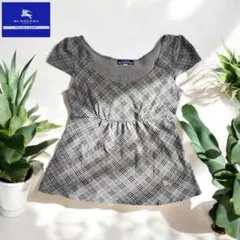 バーバリーブルーレーベル グレー ノバチェック カットソーペプラム Y2K