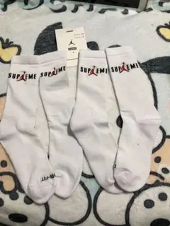 2足分　白　Supreme Jordan シュプリーム　hanes 靴下　新品