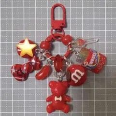 じゃらじゃらキーホルダー　ミニベア　レッド系