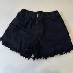 ブラックフリンジショートパンツ 120