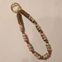 【ブラウン&ピンク系】パラコードハンドストラップ