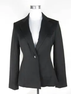 インディヴィ INDIVI ジャケット  テーラード ウール 36 黒 B438