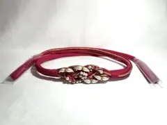 帯締　帯締め飾り　ビビッドピンク　飾り付き　和装　着物用小物　結婚式　成人式