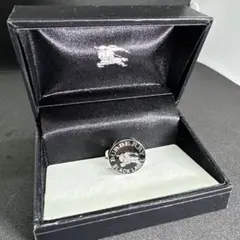 バーバリー　ブラックレーベル　カフス　ブラック×シルバー　丸　美品