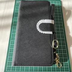 ☘️匿名☘️ ケース 手帳型 財布型 ICカード コインポケット　黒