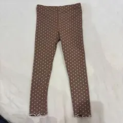 ブラウン 水玉模様 長ズボン