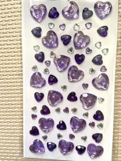 ハンドメイド　クロミ　紫色のハート型シールセット