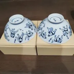 相撲柄 飯碗 2個セットのサムネイル