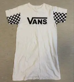 VANS / バンズ　半袖ワンピース　ホワイト　チェッカーフラッグ　S