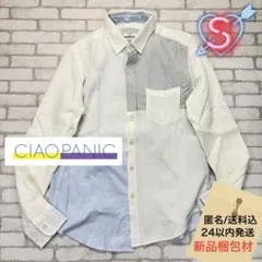 ■Ciaopanic パッチワーク 切替デザイン メッシュ地シャツ