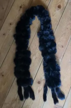 黒ファーマフラー　ストール