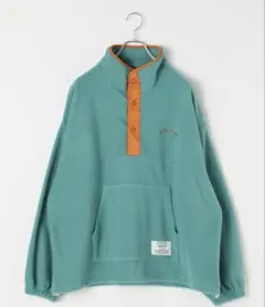ターコイズブルー ハーフジップ トレーナー